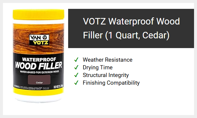 VOTZ Waterproof Wood Filler (1 Quart, Cedar)