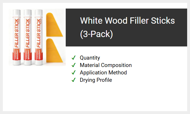 White Wood Filler Sticks (3-Pack)