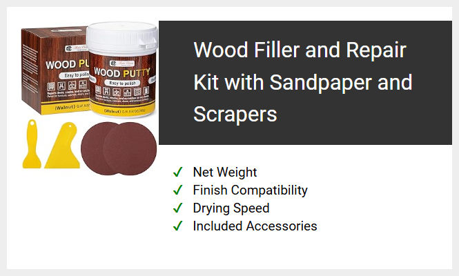 Wood Filler and Repair Kit with Sandpaper and Scrapers