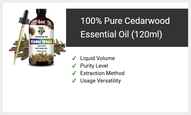 100% Pure Cedarwood Essential Oil (120ml)