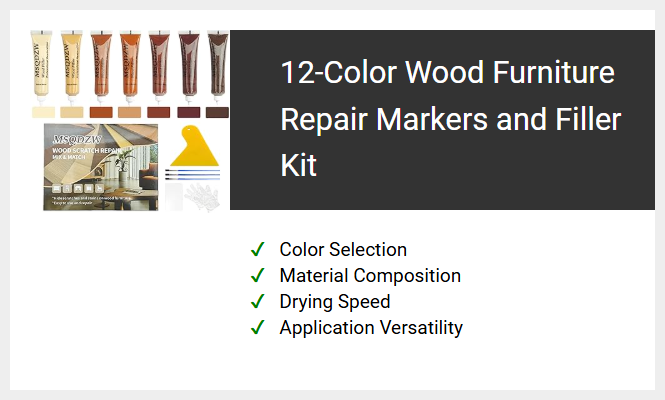 12-Color Wood Furniture Repair Markers and Filler Kit