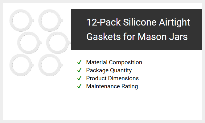 12-Pack Silicone Airtight Gaskets for Mason Jars