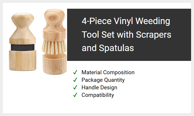 4-Piece Vinyl Weeding Tool Set with Scrapers and Spatulas