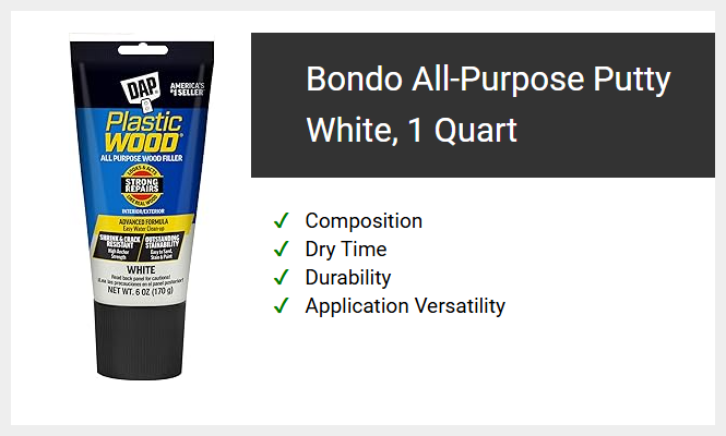 Bondo All-Purpose Putty White, 1 Quart