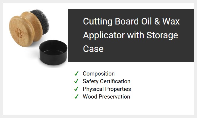 Cutting Board Oil & Wax Applicator with Storage Case