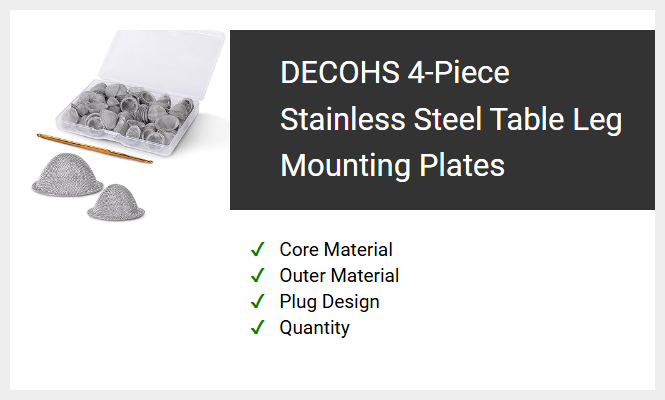 DECOHS 4-Piece Stainless Steel Table Leg Mounting Plates