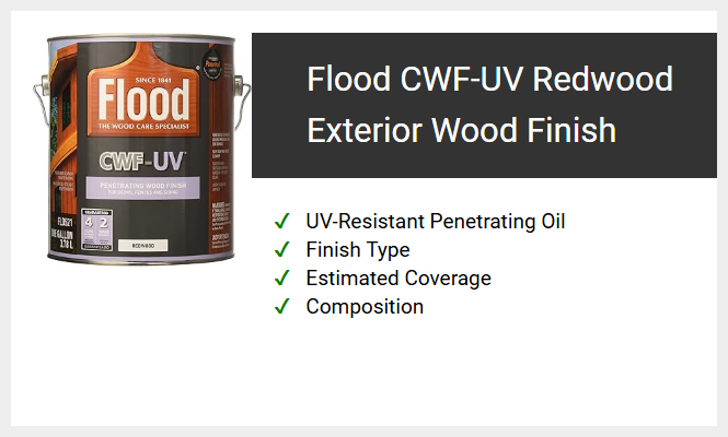 Flood CWF-UV Redwood Exterior Wood Finish