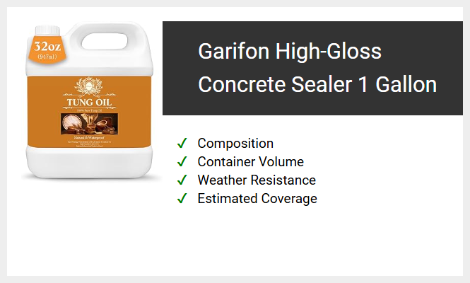 Garifon High-Gloss Concrete Sealer 1 Gallon