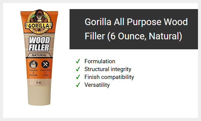 Gorilla All Purpose Wood Filler (6 Ounce, Natural)