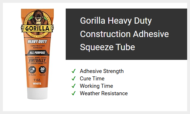 Gorilla Heavy Duty Construction Adhesive Squeeze Tube