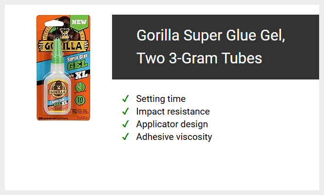 Gorilla Super Glue Gel, Two 3-Gram Tubes