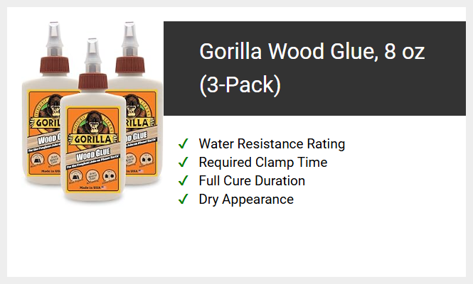 Gorilla Wood Glue, 8 oz (3-Pack)