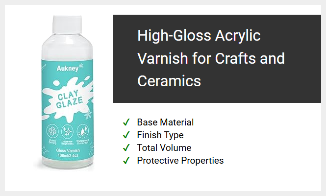 High-Gloss Acrylic Varnish for Crafts and Ceramics
