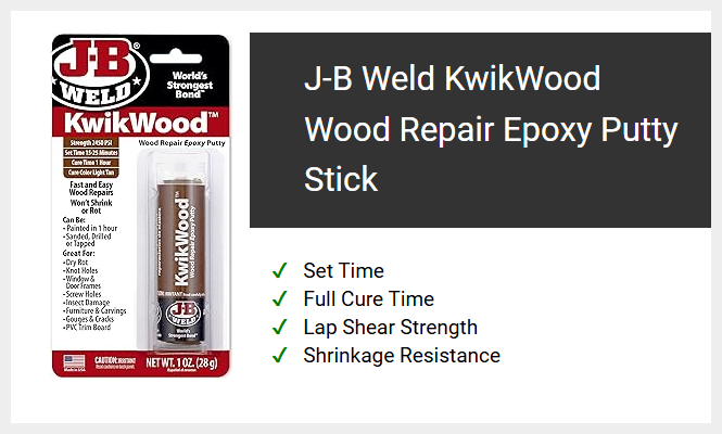 J-B Weld KwikWood Wood Repair Epoxy Putty Stick