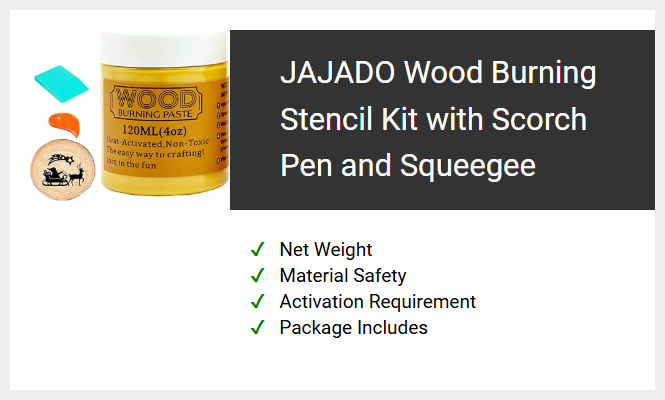 JAJADO Wood Burning Stencil Kit with Scorch Pen and Squeegee