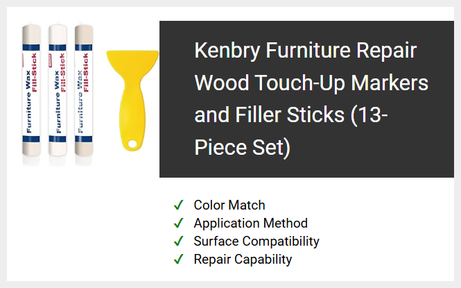 Kenbry Furniture Repair Wood Touch-Up Markers and Filler Sticks (13-Piece Set)