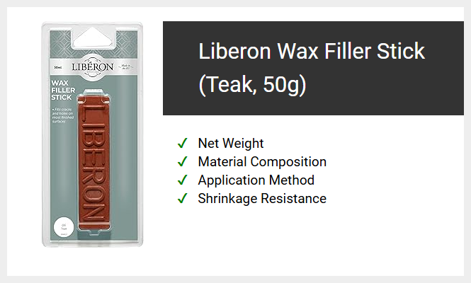 Liberon Wax Filler Stick (Teak, 50g)