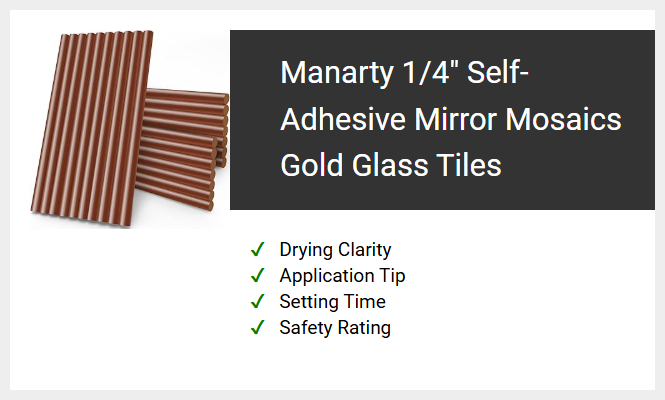 Manarty 1/4 Self-Adhesive Mirror Mosaics Gold Glass Tiles