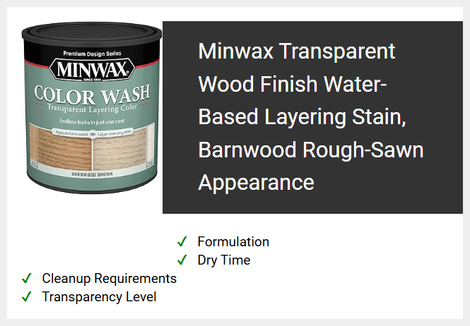 Minwax Transparent Wood Finish Water-Based Layering Stain, Barnwood Rough-Sawn Appearance