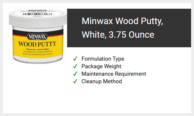 Minwax Wood Putty, White, 3.75 Ounce