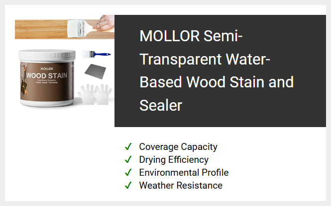 MOLLOR Semi-Transparent Water-Based Wood Stain and Sealer