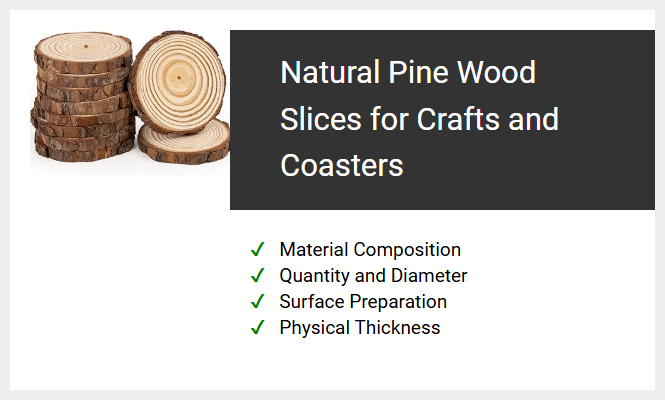 Natural Pine Wood Slices for Crafts and Coasters