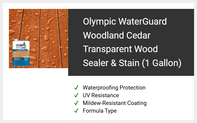 Olympic WaterGuard Woodland Cedar Transparent Wood Sealer & Stain (1 Gallon)
