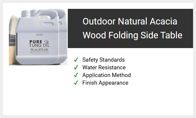 Outdoor Natural Acacia Wood Folding Side Table