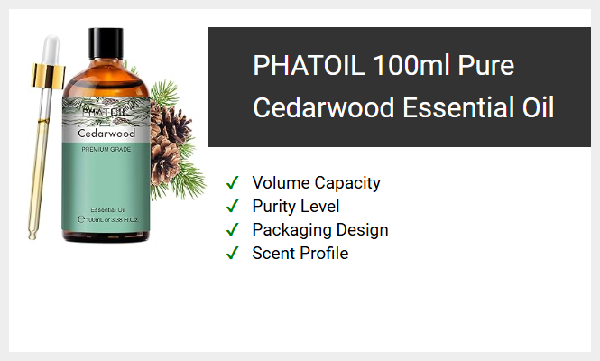 PHATOIL 100ml Pure Cedarwood Essential Oil