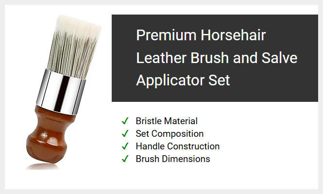 Premium Horsehair Leather Brush and Salve Applicator Set