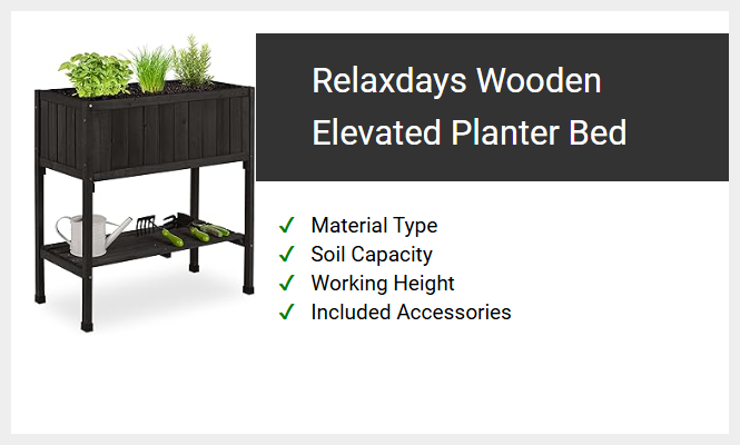 Relaxdays Wooden Elevated Planter Bed