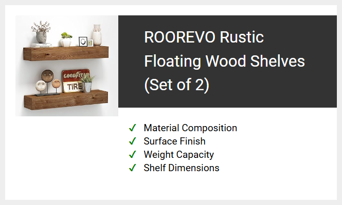 ROOREVO Rustic Floating Wood Shelves (Set of 2)