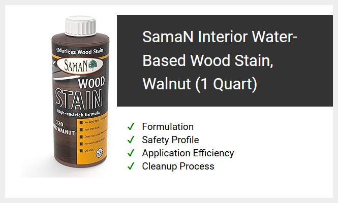 SamaN Interior Water-Based Wood Stain, Walnut (1 Quart)