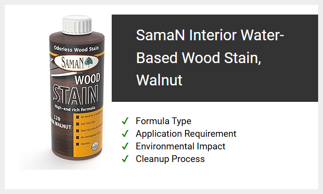SamaN Interior Water-Based Wood Stain, Walnut