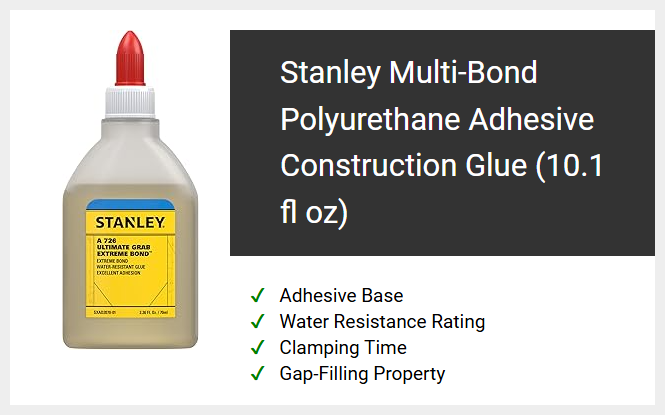 Stanley Multi-Bond Polyurethane Adhesive Construction Glue (10.1 fl oz)