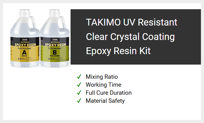 TAKIMO UV Resistant Clear Crystal Coating Epoxy Resin Kit