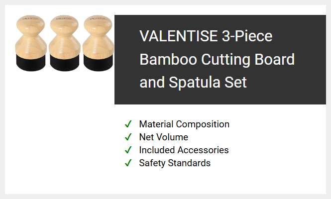 VALENTISE 3-Piece Bamboo Cutting Board and Spatula Set