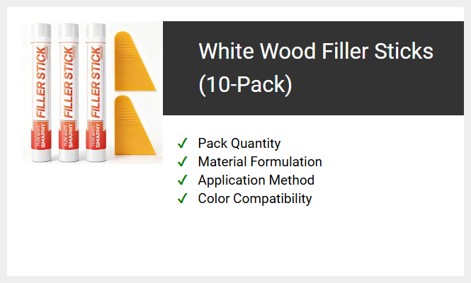 White Wood Filler Sticks (10-Pack)