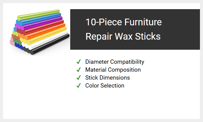 10-Piece Furniture Repair Wax Sticks