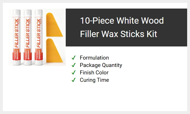 10-Piece White Wood Filler Wax Sticks Kit