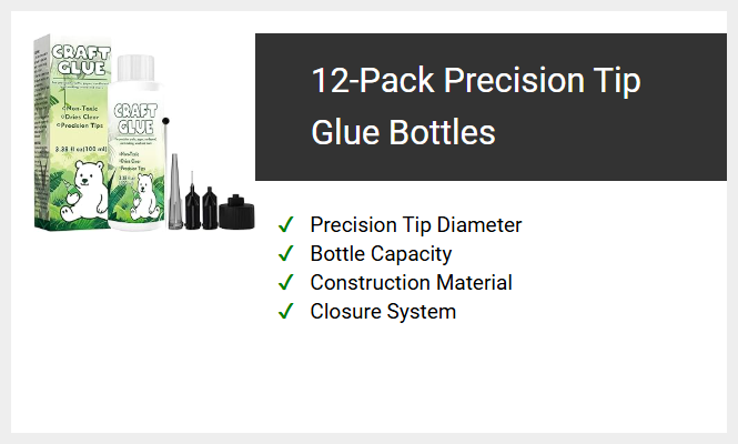 12-Pack Precision Tip Glue Bottles