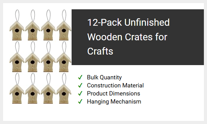 12-Pack Unfinished Wooden Crates for Crafts