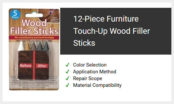 12-Piece Furniture Touch-Up Wood Filler Sticks