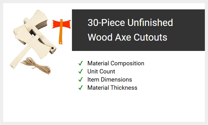 30-Piece Unfinished Wood Axe Cutouts