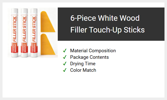 6-Piece White Wood Filler Touch-Up Sticks