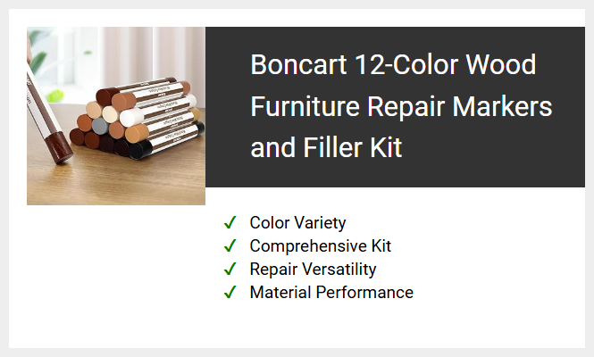 Boncart 12-Color Wood Furniture Repair Markers and Filler Kit