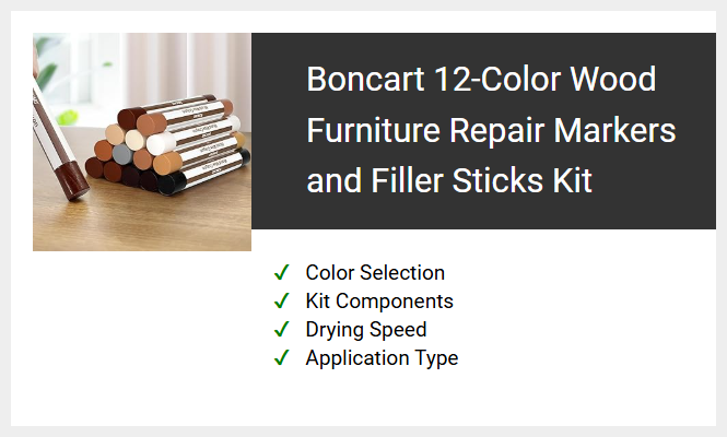 Boncart 12-Color Wood Furniture Repair Markers and Filler Sticks Kit