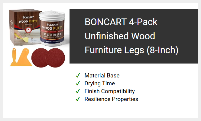 BONCART 4-Pack Unfinished Wood Furniture Legs (8-Inch)