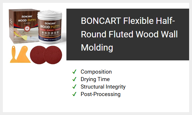 BONCART Flexible Half-Round Fluted Wood Wall Molding