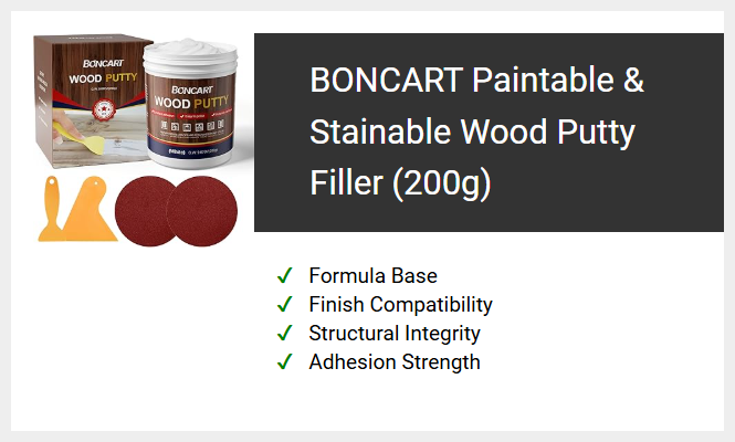 BONCART Paintable & Stainable Wood Putty Filler (200g)